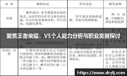 聚焦王者荣耀：V5个人能力分析与职业发展探讨